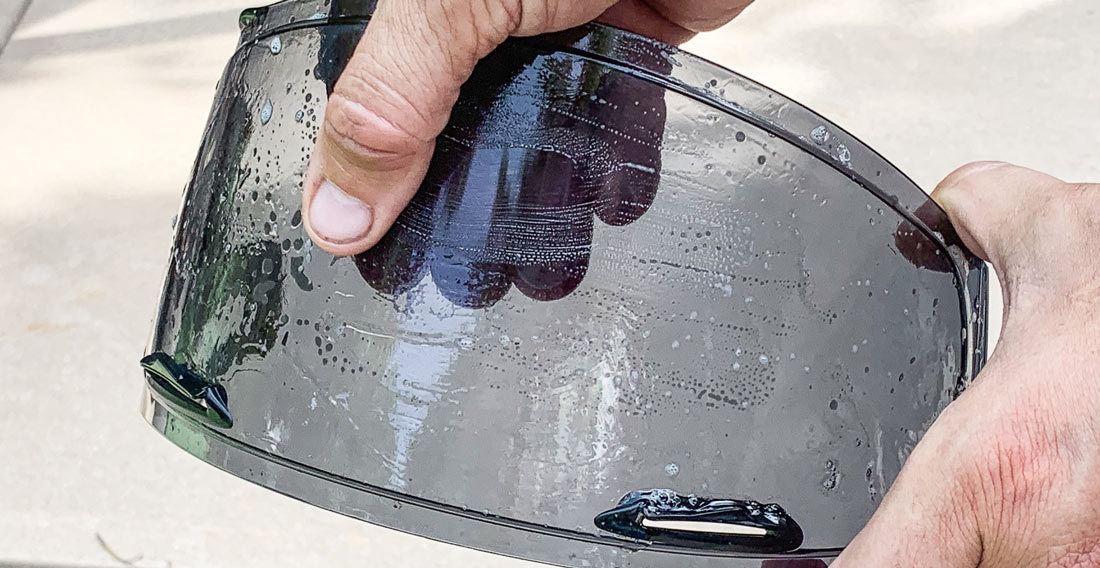 How to clean your helmet visor